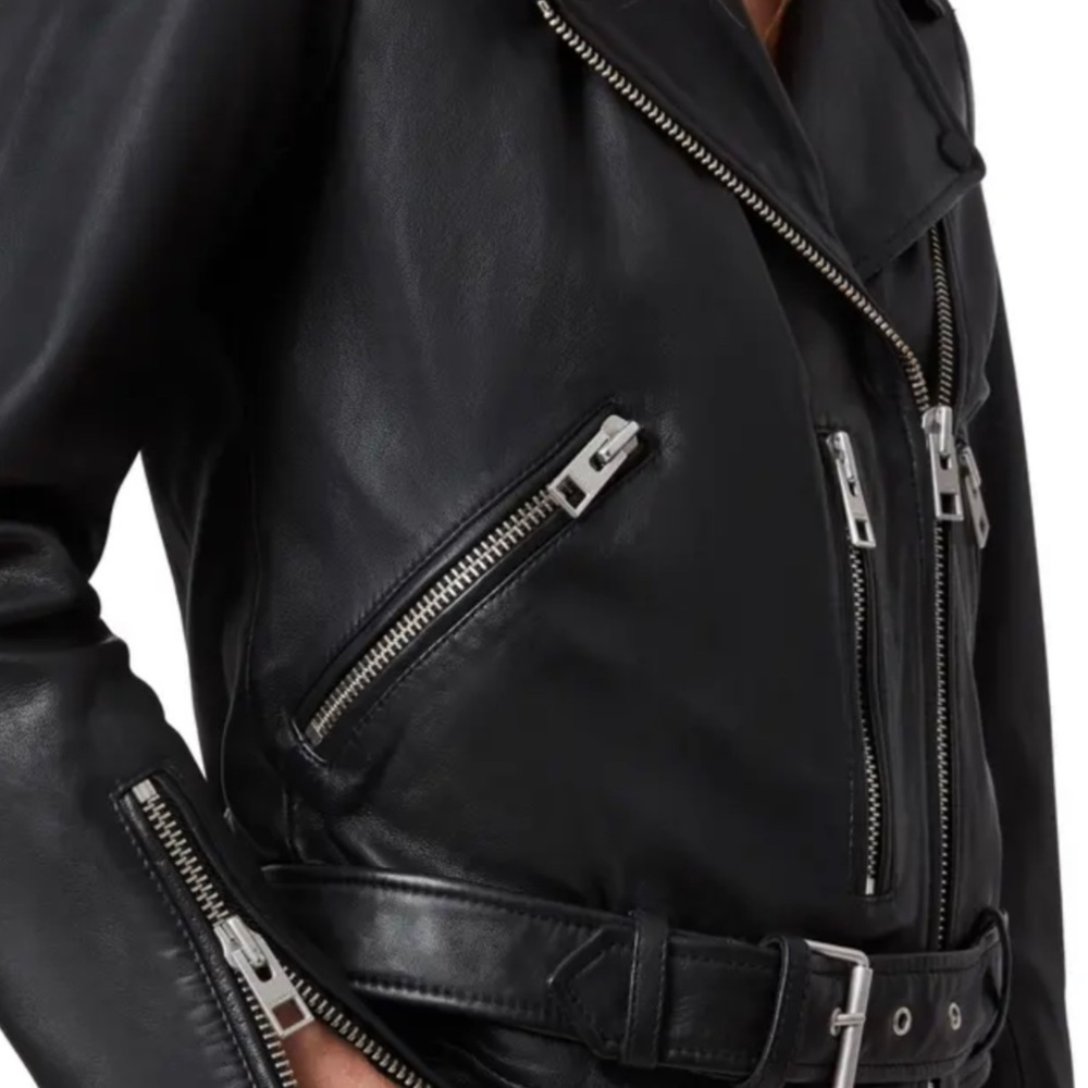 ❌SOLD❌All Saints Balfern Leather Jacket+Black+4 - Picture 9 of 9